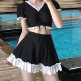 Maxbell Bikini Set V Neck Lightweight Women Swimsuit for Swim Pool Outdoor Traveling L