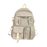 Maxbell School Backpack for Teen Girls Cute Laptop Backpack Casual Daypack Beige