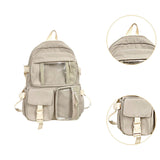 Maxbell School Backpack for Teen Girls Cute Laptop Backpack Casual Daypack Beige
