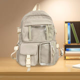 Maxbell School Backpack for Teen Girls Cute Laptop Backpack Casual Daypack Beige