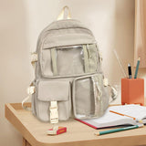 Maxbell School Backpack for Teen Girls Cute Laptop Backpack Casual Daypack Beige