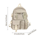 Maxbell School Backpack for Teen Girls Cute Laptop Backpack Casual Daypack Beige
