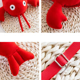 Maxbell Crayfish Plush Crossbody Bag Soft Shoulder Bag for Vacation Shopping Outdoor