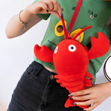 Maxbell Crayfish Plush Crossbody Bag Soft Shoulder Bag for Vacation Shopping Outdoor