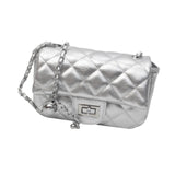 Maxbell Womens Shoulder Bag Satchel Trendy Chain Bag for Dating Valentine's Day Gift Silver