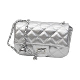 Maxbell Womens Shoulder Bag Satchel Trendy Chain Bag for Dating Valentine's Day Gift Silver