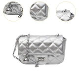 Maxbell Womens Shoulder Bag Satchel Trendy Chain Bag for Dating Valentine's Day Gift Silver