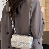 Maxbell Womens Shoulder Bag Satchel Trendy Chain Bag for Dating Valentine's Day Gift Silver