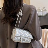 Maxbell Womens Shoulder Bag Satchel Trendy Chain Bag for Dating Valentine's Day Gift Silver
