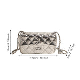 Maxbell Women PU Leather Shoulder Bag Armpit Bag Chic Purse for Vacation Work Travel Silver