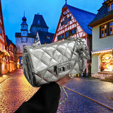 Maxbell Women PU Leather Shoulder Bag Armpit Bag Chic Purse for Vacation Work Travel Silver