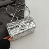 Maxbell Women PU Leather Shoulder Bag Armpit Bag Chic Purse for Vacation Work Travel Silver