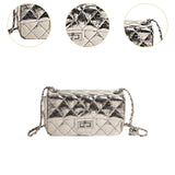 Maxbell Women PU Leather Shoulder Bag Armpit Bag Chic Purse for Vacation Work Travel Silver