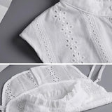 Maxbell Women False Collar Half Shirt Blouse Top Collar for Apparel Dress Daily Wear White