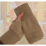 Maxbell Fingerless Typing Gloves Women Half Finger Gloves for Working Driving Sports Black