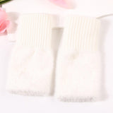 Maxbell Fingerless Typing Gloves Women Half Finger Gloves for Working Driving Sports White