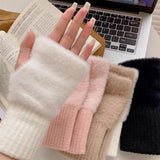 Maxbell Fingerless Typing Gloves Women Half Finger Gloves for Working Driving Sports White