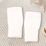 Maxbell Fingerless Typing Gloves Women Half Finger Gloves for Working Driving Sports White
