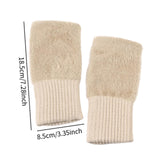 Maxbell Fingerless Typing Gloves Women Half Finger Gloves for Working Driving Sports Beige