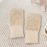 Maxbell Fingerless Typing Gloves Women Half Finger Gloves for Working Driving Sports Beige