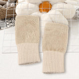 Maxbell Fingerless Typing Gloves Women Half Finger Gloves for Working Driving Sports Beige