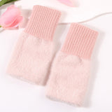 Maxbell Fingerless Typing Gloves Women Half Finger Gloves for Working Driving Sports Pink