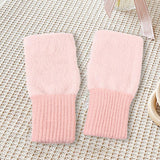 Maxbell Fingerless Typing Gloves Women Half Finger Gloves for Working Driving Sports Pink