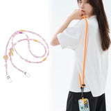 Maxbell Beaded Phone Lanyard String for Women Men Decoration with Buckle Phone Chain