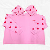 Maxbell Couples Hoodie Long Sleeve Outerwear Fashion Heart Pattern Two Person Hoodie