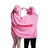 Maxbell Couples Hoodie Long Sleeve Outerwear Fashion Heart Pattern Two Person Hoodie