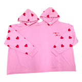 Maxbell Couples Hoodie Long Sleeve Outerwear Fashion Heart Pattern Two Person Hoodie