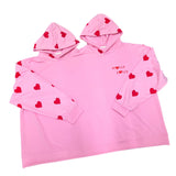 Maxbell Couples Hoodie Long Sleeve Outerwear Fashion Heart Pattern Two Person Hoodie