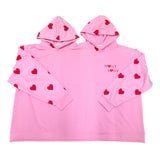 Maxbell Couples Hoodie Long Sleeve Outerwear Fashion Heart Pattern Two Person Hoodie