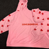 Maxbell Couples Hoodie Long Sleeve Outerwear Fashion Heart Pattern Two Person Hoodie