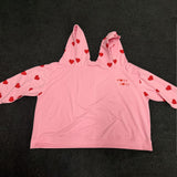 Maxbell Couples Hoodie Long Sleeve Outerwear Fashion Heart Pattern Two Person Hoodie
