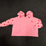 Maxbell Couples Hoodie Long Sleeve Outerwear Fashion Heart Pattern Two Person Hoodie