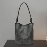 Maxbell Womens Leather Bucket Bag Handbag Travel Tote for Vacation Outdoor Commuting