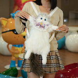 Maxbell Cute Plush Animal Cat Backpack Stuffed Animals Backpack Cat Stuffed Toy Gray