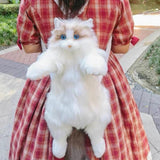 Maxbell Cute Plush Animal Cat Backpack Stuffed Animals Backpack Cat Stuffed Toy Gray