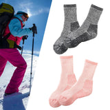 Maxbell 3 Pairs Kids Wool Socks Thermal Crew Socks for Hiking Outdoor Activities Ski Black 28 to 32