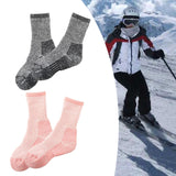 Maxbell 3 Pairs Kids Wool Socks Thermal Crew Socks for Hiking Outdoor Activities Ski Black 28 to 32