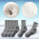 Maxbell 3 Pairs Kids Wool Socks Thermal Crew Socks for Hiking Outdoor Activities Ski Black 28 to 32
