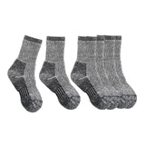 Maxbell 3 Pairs Kids Wool Socks Thermal Crew Socks for Hiking Outdoor Activities Ski Black 33 to 38