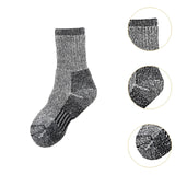 Maxbell 3 Pairs Kids Wool Socks Thermal Crew Socks for Hiking Outdoor Activities Ski Black 33 to 38