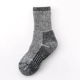 Maxbell 3 Pairs Kids Wool Socks Thermal Crew Socks for Hiking Outdoor Activities Ski Black 33 to 38