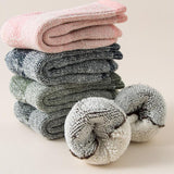 Maxbell 3 Pairs Kids Wool Socks Thermal Crew Socks for Hiking Outdoor Activities Ski Black 33 to 38