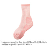 Maxbell 3 Pairs Kids Wool Socks Thermal Crew Socks for Hiking Outdoor Activities Ski Pink 28 to 32