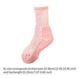 Maxbell 3 Pairs Kids Wool Socks Thermal Crew Socks for Hiking Outdoor Activities Ski Pink 33 to 38