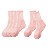 Maxbell 3 Pairs Kids Wool Socks Thermal Crew Socks for Hiking Outdoor Activities Ski Pink 33 to 38