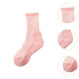 Maxbell 3 Pairs Kids Wool Socks Thermal Crew Socks for Hiking Outdoor Activities Ski Pink 33 to 38